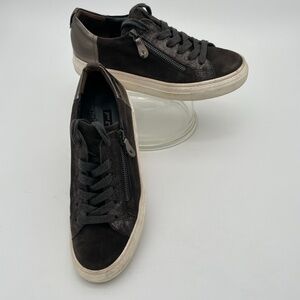 Paul Green Brown Suede Metallic Lace Side Zipper Shoe Sneakers Size UK6/ 8.5US